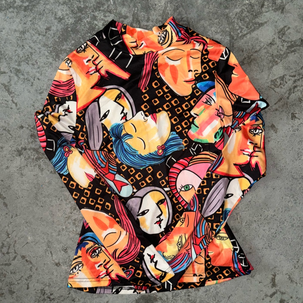 Fun Multicolored Face Top